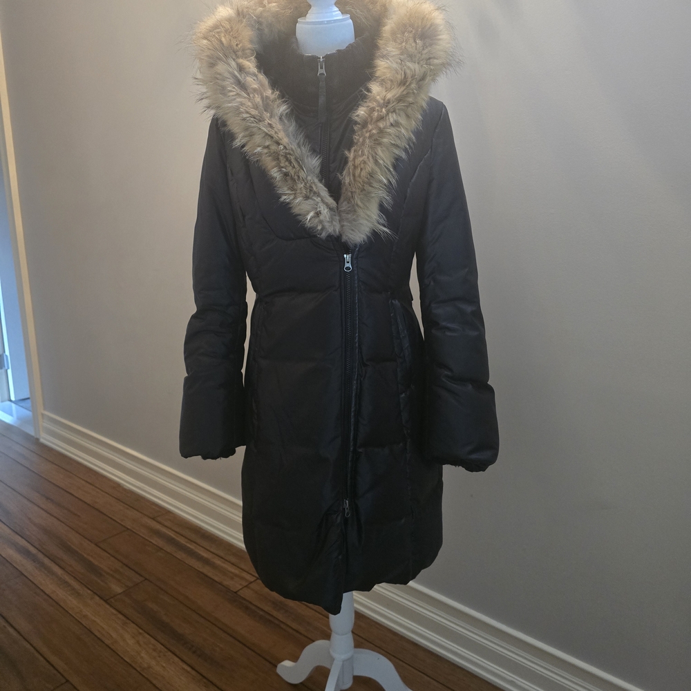 Mackage Black Puffer Coat with Fur Hood